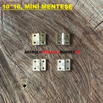 DEKORATİF SARI MİNİ TAVLA VE KUTU MENTEŞE 10*10MM 100 ADET